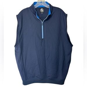 FootJoy FJ Golf Vest Mens Large Navy Blue Sleeveless Jacket Full Zip Outdoors